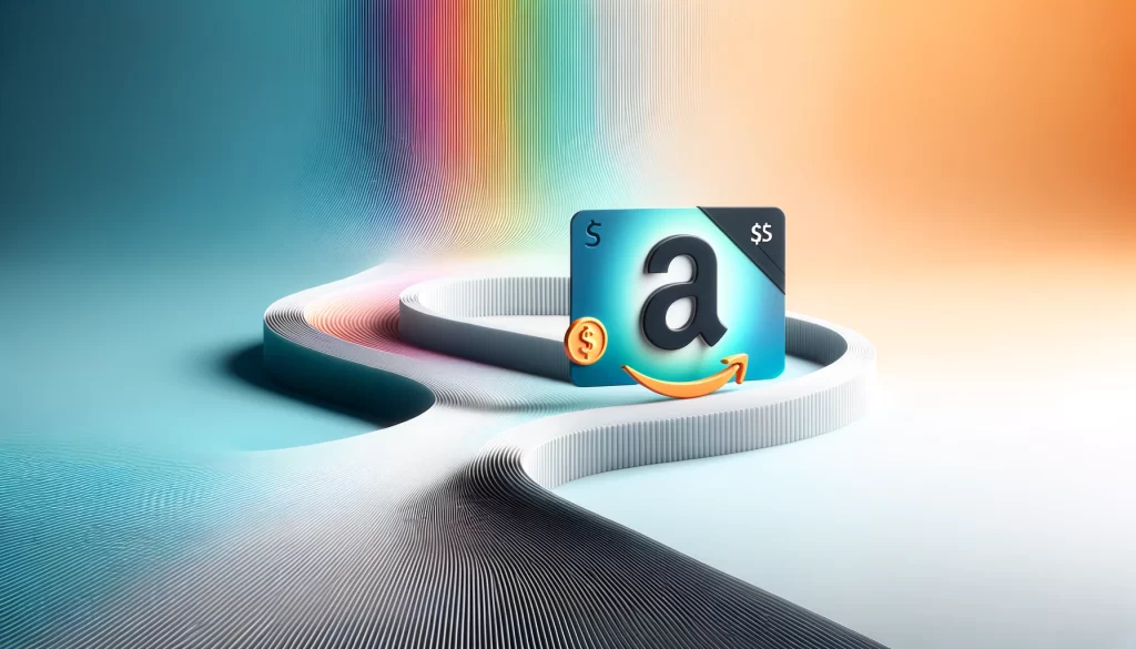 A symbolic illustration of Amazon gift cards being converted into instant cash, highlighting the ease and convenience of online gift card transactions.